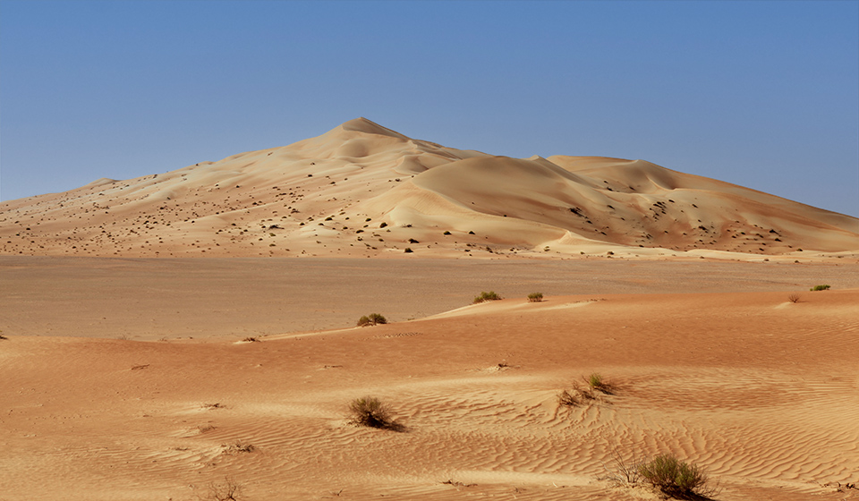le alte dune del deserto di Rub Al Khali